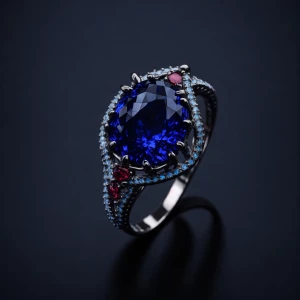 Blue ruby ring