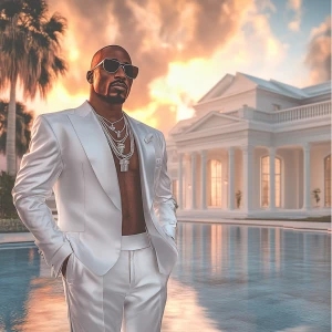 create a highly detailed image of a man resembling 2Pac, dressed...