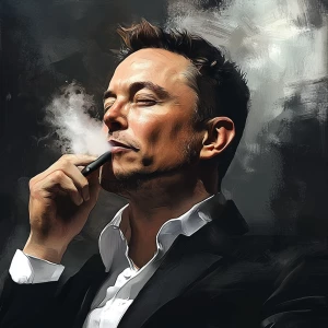 Elon Musk,smoking a joint, GTA style