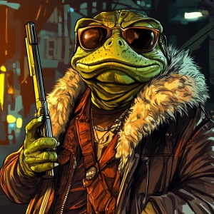 MEME PEPE in GTA art style — Very evil — highly detailed charact...