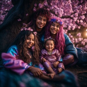 hyper realistic quantum energy adorable young baby smiling glowi...