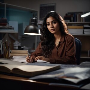 Create an image of Ayesha, a 25-year-old final year medical stud...