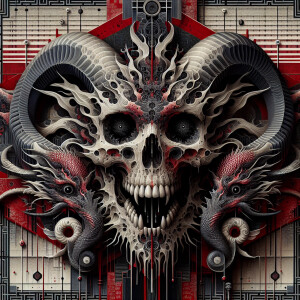 A surreal skull-dragon⁵ seamlessly integrated into a fascinating...