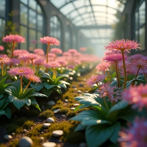 A holographic sundew garden blooms in wild abandon, each velvety...