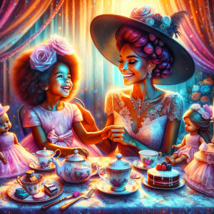 "Create a vivid airbrushed illustration depicting an African Ame...