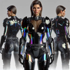 Large breasts, female stormtrooper, full body, rainbow and black...