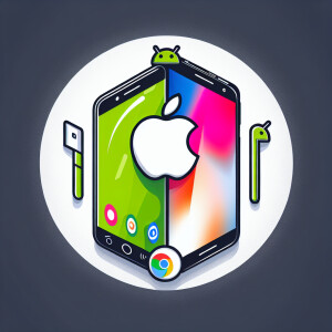 Create a realistic logo Friendship between Apple iPhone and Andr...
