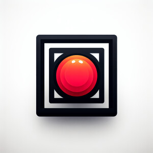 5. "Craft a sleek logo using a vibrant red orb contained within...
