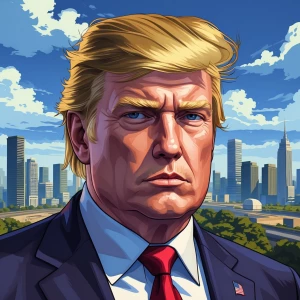 Trump in GTA art style