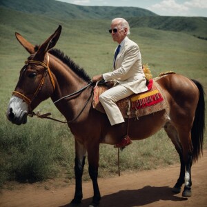 Picture of Biden on a donkey