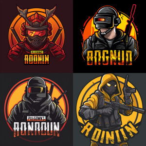 Make a cool logo for the game PUBG Mobile with the player and th...