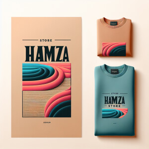 Create a logo with the text "HAMZA STORE" and a picture of the s...