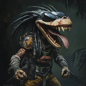 Goofy   in the style of Yautja's (Hunter Predator)