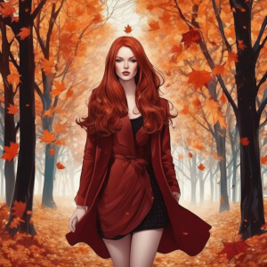 Beautiful  image.  , facing forward of beautiful, dark ginger ha...