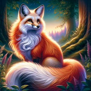 A pregnant nine-tailed fox