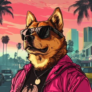 MEME DOGE in GTA art style — In a party with lots of fun — in th...