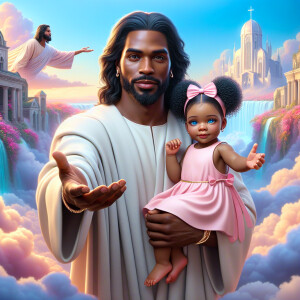 Create a 3D realistic artwork featuring the phrase 'Jesus Saves'...
