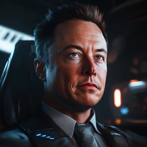 Elon Musk, highly detailed character portrait in the style of mo...