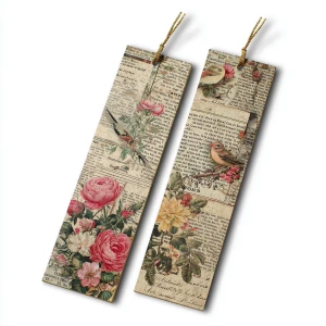 Literary Girl Vintage Bookmarks – A set of vintage-style bookmar...