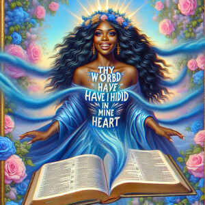 Create an image of an ultra-light-skinned African-American woman...