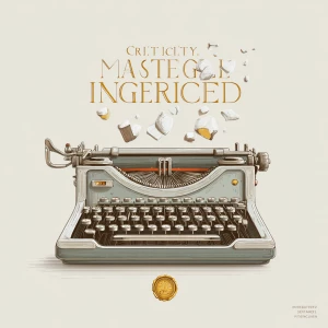 minimalist vector-style illustration of a vintage typewriter wit...