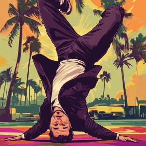 Elon Musk in GTA art style — do a handstand — in the style of a...