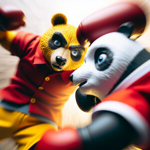 In the close-up video, the Winnie the Pooh blocked the opponent‘...