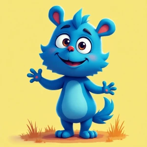 Design a digital illustration of Bluey from the children's TV se...
