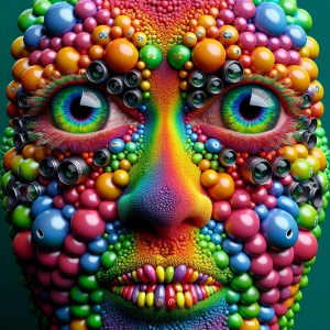 Create an 8K UHD, hyper-realistic 3D rendering of a face featuri...