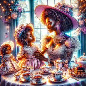 "Create a vivid airbrushed illustration depicting an African Ame...