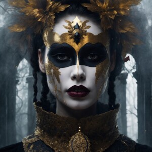 macabre gothic vampire with large black ornate cross adorned wit...