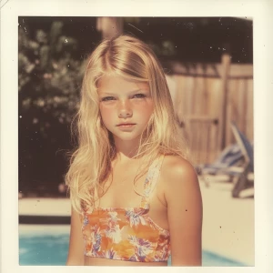 blonde girl Polaroid photo circa 2008 nightlife middle-school po...