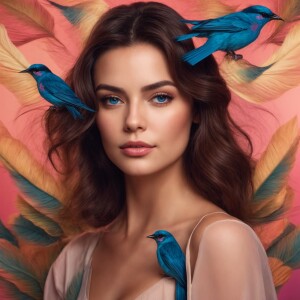 Create an image of a young woman in her mid to late twenties. Sh...