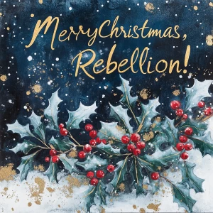 Create a visually striking Christmas-themed image featuring a sn...