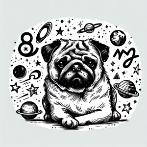 Zodiac pug keep the same pug but change zodiac symbols and chart...