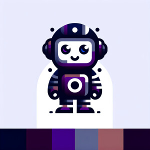 A small robot with nice expression. He needs to have this colors...