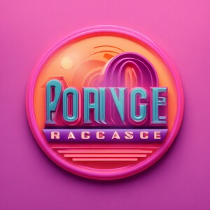 A pink, orange, and purple vibrant three-dimensional circular lo...