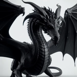 Generate a 3D model of black dragon, full size image