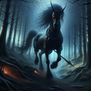 "In the heart of the shadowy forest, where light barely pierces...