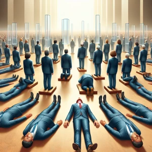 Generate a hyper-realistic illustration of metaphorical spineles...