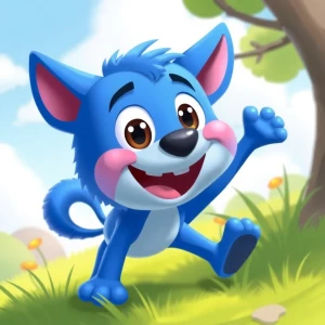Design a digital illustration of Bluey from the children's TV se...