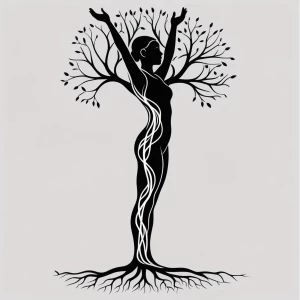 Create a black and white minimalist vector illustration showing...