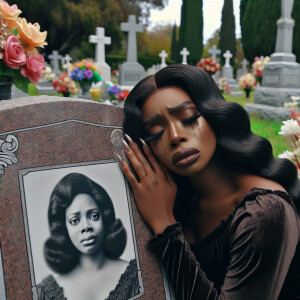 A beautiful light-skinned African-American woman with long wavy...