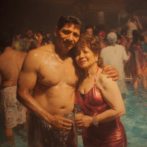 Full potrait Hyperrealism photo painting,a muscular beefy kashmi...