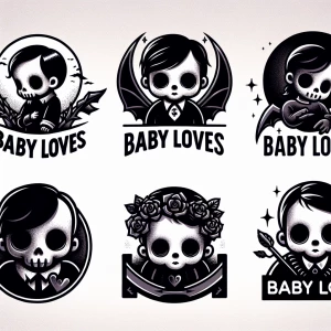 Design a series of logos for the brand "Baby Loves" featuring va...