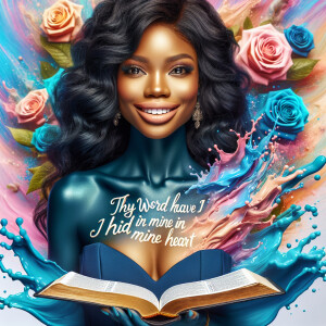 Create an image of an ultra-light-skinned African-American woman...