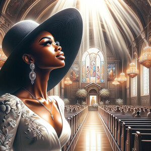 Create an airbrush oil painting of an African American woman wit...