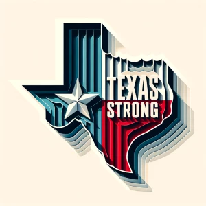 Design a logo featuring the outline of Texas filled with the Tex...