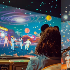 /imagine prompt: close-up cinematic view from behind a vintage c...