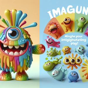 A cute plastic toy monster. Representing creative joy.